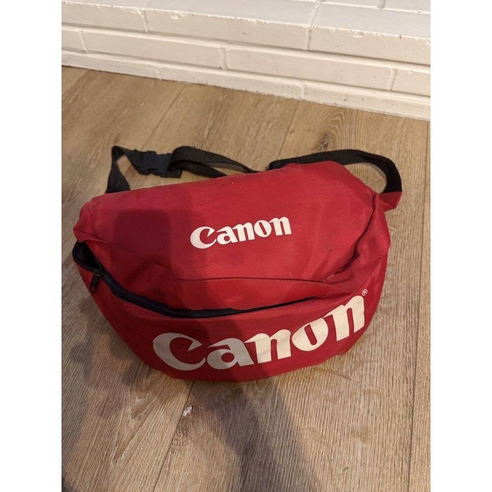 Canon Retro Red Camera Bag With Professional Services Fanny Pack Hip Carrier 90s